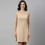 Women Beige Solid Scoop-Neck Camisoles