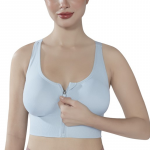 Full Coverage Lightly Padded Front Zip Rapid-Dry Workout Sports Bra