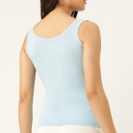 Women Blue & Black Pack Of 2 Solid Cotton Camisoles